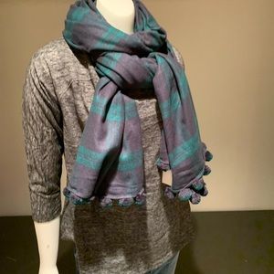 J. CREW NWT Black Watch Plaid Blanket Scarf One Size